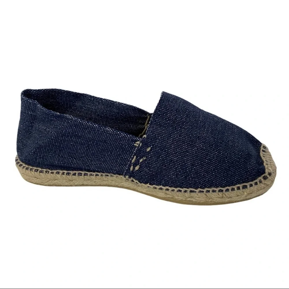 Cousu Main Slip on Espadrille Denim Shoes